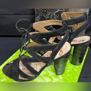 Sam Edelman Yardley Black Suede Lace Up